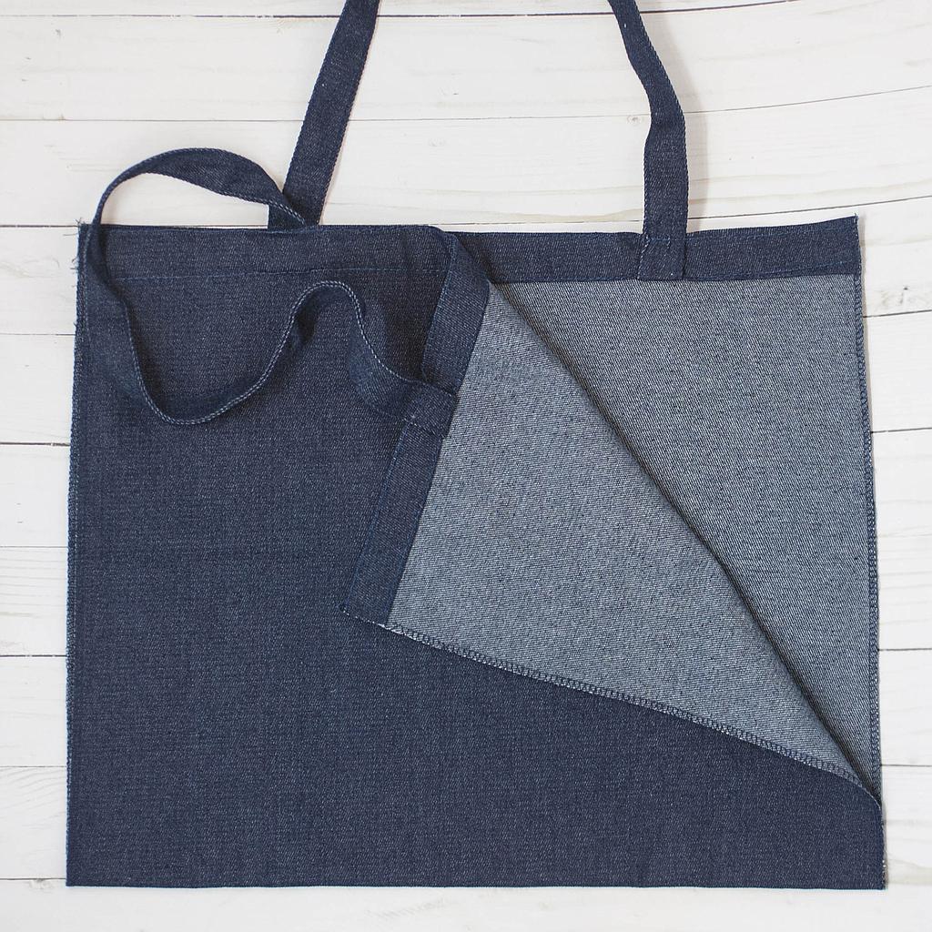 KDKB205, Denim Tote, 17"x15", Open Seamed