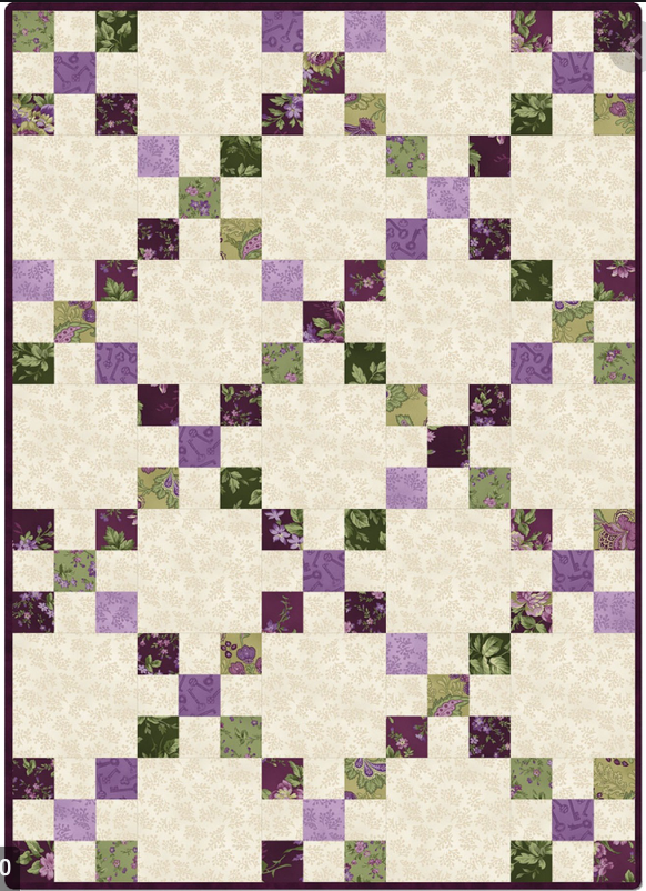 SALE! Aubergine, Pre-cut Irish Chain Quilt (30" x 42")