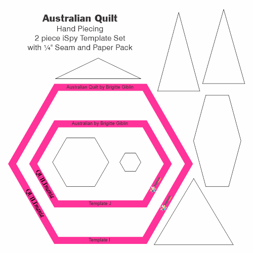 Australian Quilt Australian Quilt - Paper and Template Pack ¼" Seam, by Brigitte Giblin