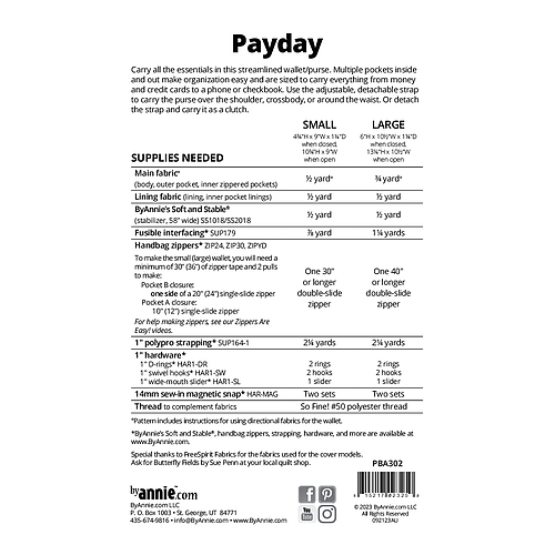 PBA302, Pay Day pattern, Byannie