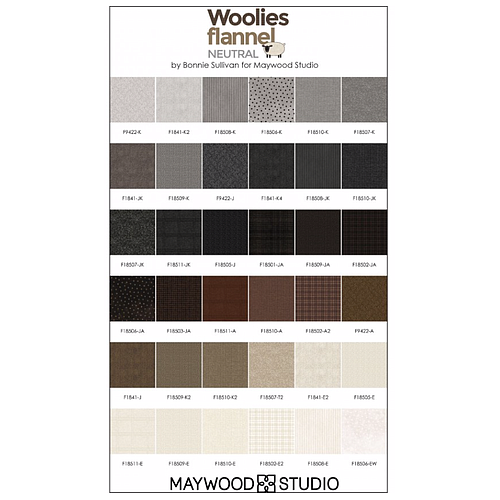 FQ-MASWOF-NEU, Woolies Neutral, Flannel, Fat Quarter Bundle (20 pcs) by Maywood Studio