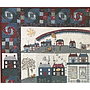 Pattern, Set (12 in totaal) Seaside Town, including Raw Wooden Buttons - 34" x 44"