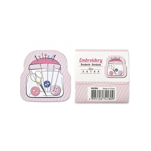 TACN4384, Nifty Needles Magnetic Nest, 1 of each:  Embroidery size: 5, 6, 7, 8, 9, - Sharps size: 6, 7, 8, 9, 10, - Quilting/Betweens size: 5, 6, 7, 8, 9, - Tapestry size: 18, 20, 22, 24, 26