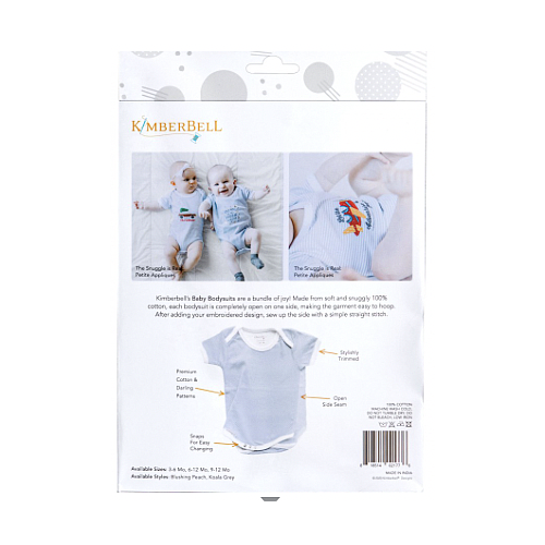 KIDKB218, Baby Bodysuit, Koala Grey (6-9) Months) pack of 3
