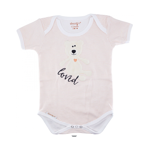 KIDKB222, Baby Bodysuit, Blushing Peach (9-12 Months) pack of 2