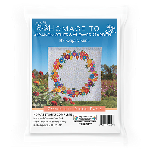 HOMAGETOGFG-COMPLETE, Homage to Grandmother's Flower Garden Complete Pattern and Piece Pack by Katja Marek