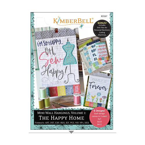 KID567, Mini Wall Hangings, Vol. 1: The Happy Home, Machine Embroidery CD, by Kimberbell