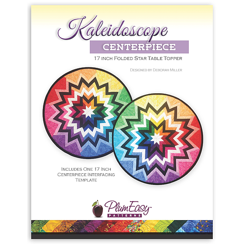 PEP127, Kaleidoscope Centerpiece 17-inch folded star table topper, by Plum Easy Patterns