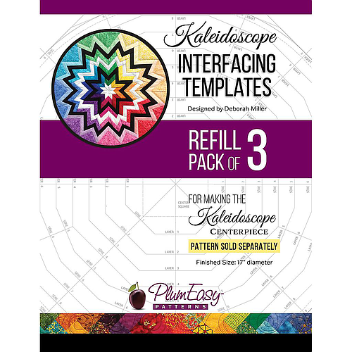 PEP224, Kaleidoscope Interfacing Templates, refill pack of 3 by Plum Easy Patterns
