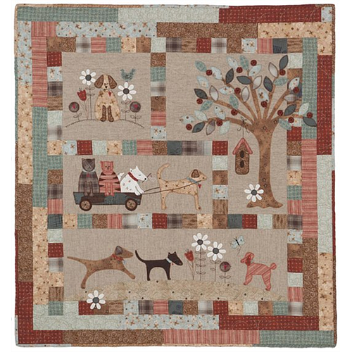 Pattern, Set ( 4 in totaal) A Dog's Life Quilt - 46" x 42"