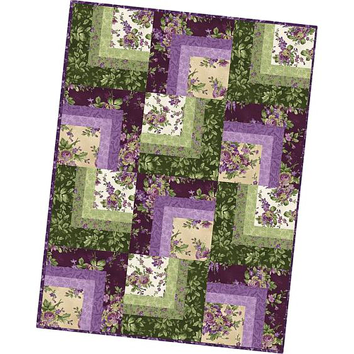 SALE! Aubergine, Corner Cabin Quilt (36" x 48")